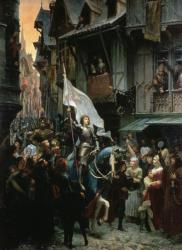 Jeanne d'Arc victorieuse des anglais rentre à Orléans et est acclamée par la population - Jean Jacques Scherrer