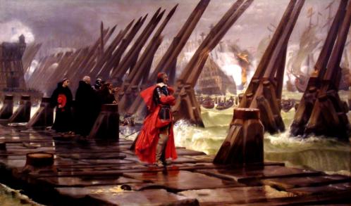 Le cardinal de Richelieu au siège de la Rochelle par Henri-Paul Motte