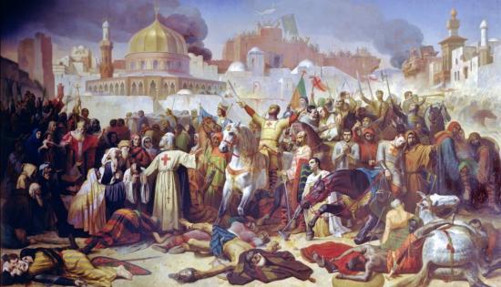 Les Croisés devant Jérusalem liberée - Emile Signol