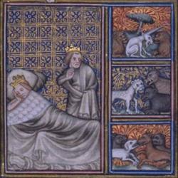 Visions de Childéric Ier et de la reine Basine - Grandes chroniques de France de Charles V -  BNF